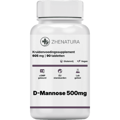 D mannose 500mg verpakking potje ZHENNl.png