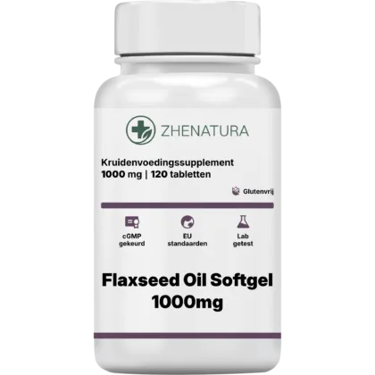 Flaxseed oil softgel 1000mg verpakking potje ZHENNL.png