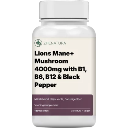 Lions mane mushroom 4000mg with b1 b6 b12 black pepper verpakking potje.png