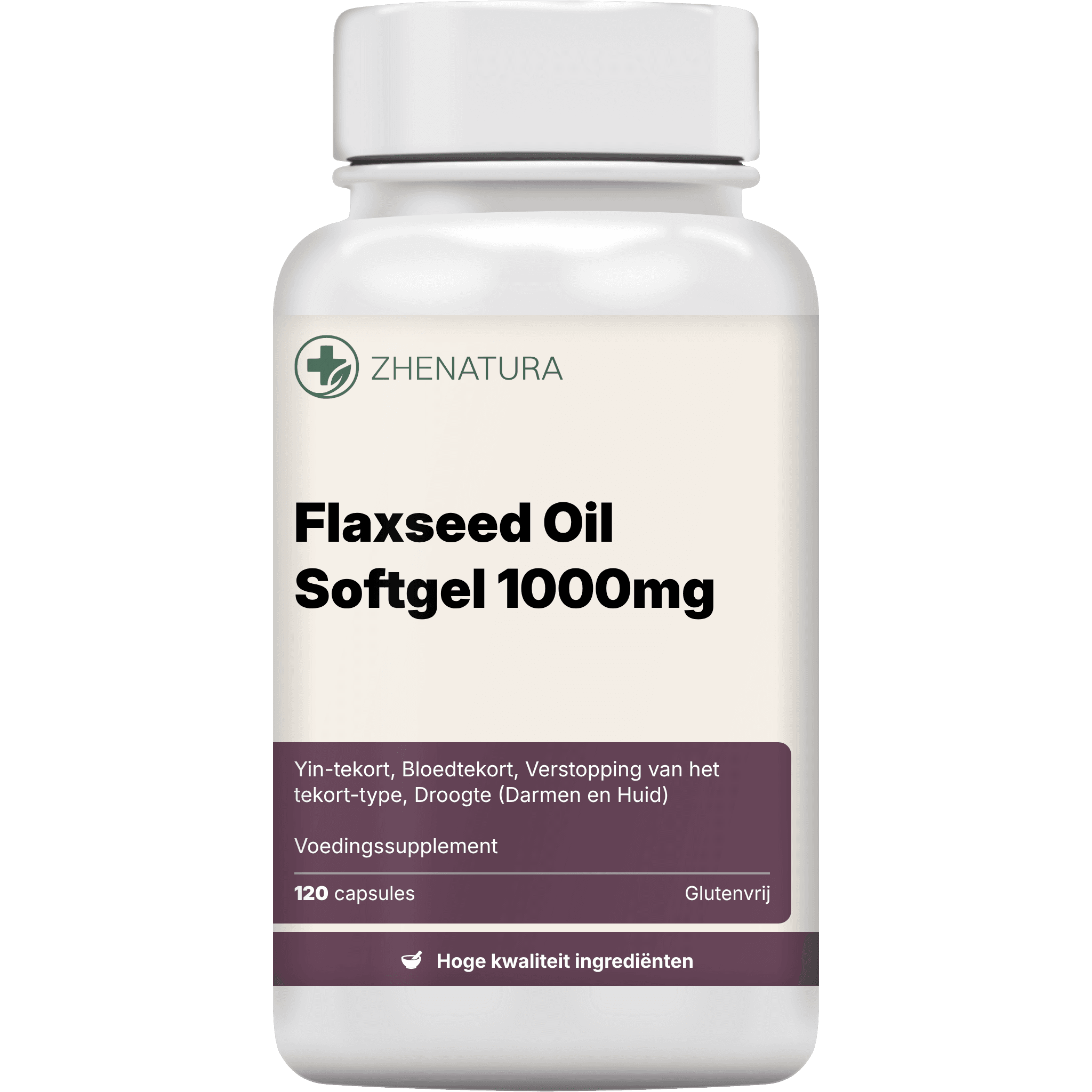 Flaxseed oil softgel 1000mg verpakking potje.png